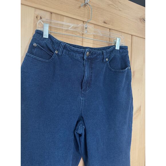 Vintage Norm Thompson Dark Rinse Wide Leg High Waist Jeans - Picture 2 of 10